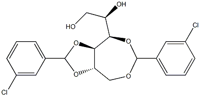 1-O,4-O:2-O,3-O-ビス(3-クロロベンジリデン)-D-グルシトール 化学構造式
