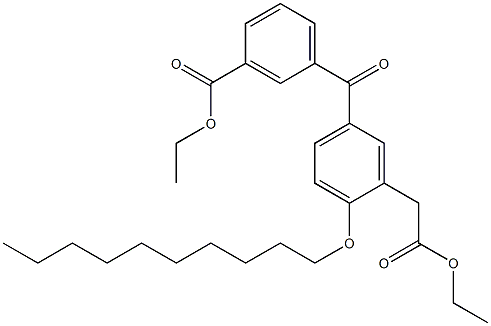 2-(Decyloxy)-5-[3-ethoxycarbonylbenzoyl]benzeneacetic acid ethyl ester Structure