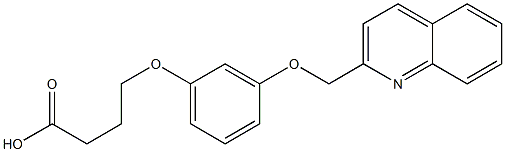 4-[3-(2-キノリルメトキシ)フェノキシ]酪酸 化学構造式