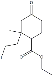 2-(2-Iodoethyl)-2-methyl-4-oxocyclohexanecarboxylic acid ethyl ester Struktur