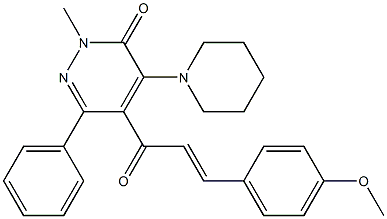 4-Piperidino-5-[1-oxo-3-(4-methoxyphenyl)-2-propenyl]-2-methyl-6-phenylpyridazin-3(2H)-one Struktur