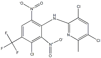 3,5-ジクロロ-6-メチル-N-(3-クロロ-4-トリフルオロメチル-2,6-ジニトロフェニル)ピリジン-2-アミン 化学構造式