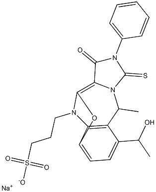 1-Hydroxyethyl-3-phenyl-5-[3-(3-sulfopropyl)-2-benzoxazolinylidene]ethylidenethiohydantoin sodium salt