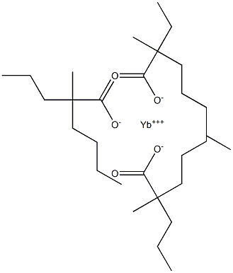 Ytterbium(2-ethyl-2-methylheptanoate)bis(2-methyl-2-propylhexanoate) Structure