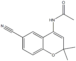4-アセチルアミノ-2,2-ジメチル-2H-1-ベンゾピラン-6-カルボニトリル 化学構造式