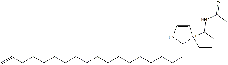 1-[1-(アセチルアミノ)エチル]-1-エチル-2-(17-オクタデセニル)-4-イミダゾリン-1-イウム 化学構造式
