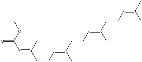 (2E,6E,10E)-3,7,11,15-Tetramethyl-2,6,10,14-hexadecatetraenoic acid methyl ester Structure