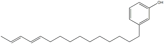3-(11,13-ペンタデカジエニル)フェノール 化学構造式