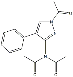 N-Acetyl-N-(1-acetyl-4-phenyl-1H-pyrazol-3-yl)acetamide Struktur