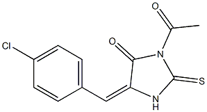 1-Acetyl-2-thioxo-4-(4-chlorobenzylidene)imidazolidin-5-one Struktur