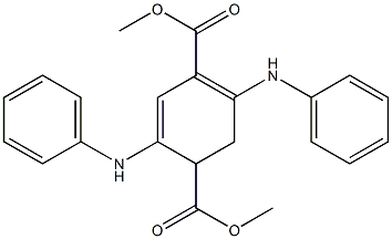 2,5-ジアニリノ-1,5-シクロヘキサジエン-1,4-ジカルボン酸ジメチル 化学構造式