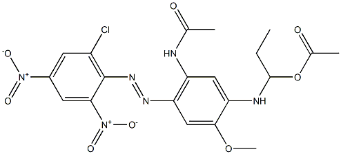 Acetic acid 1-[[5-acetylamino-4-(6-chloro-2,4-dinitrophenyl)azo-2-methoxyphenyl]amino]propyl ester 结构式