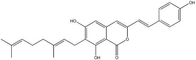 7-[(2E)-3,7-Dimethyl-2,6-octadienyl]-6,8-dihydroxy-3-[(E)-2-(4-hydroxyphenyl)ethenyl]-1H-2-benzopyran-1-one