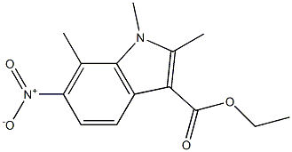 1,2,7-Trimethyl-6-nitro-1H-indole-3-carboxylic acid ethyl ester 结构式