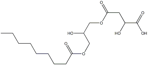 L-Malic acid hydrogen 4-(2-hydroxy-3-nonanoyloxypropyl) ester Struktur