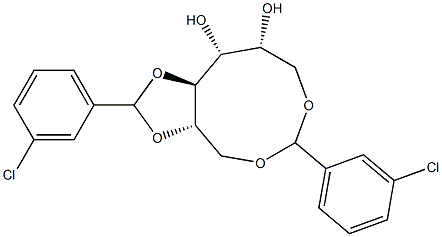 1-O,6-O:2-O,3-O-Bis(3-chlorobenzylidene)-D-glucitol 结构式