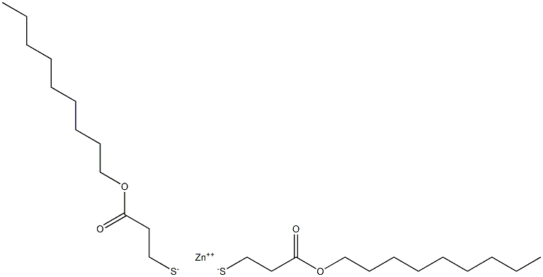 Zinc bis[2-(nonyloxycarbonyl)ethanethiolate] Struktur