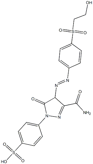 4-[3-Carbamoyl-4-[p-(2-hydroxyethylsulfonyl)phenylazo]-5-oxo-2-pyrazolin-1-yl]benzenesulfonic acid Struktur