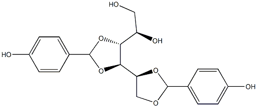 1-O,2-O:3-O,4-O-Bis(4-hydroxybenzylidene)-D-glucitol Structure