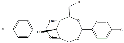 2-O,6-O:3-O,5-O-ビス(4-クロロベンジリデン)-D-グルシトール 化学構造式