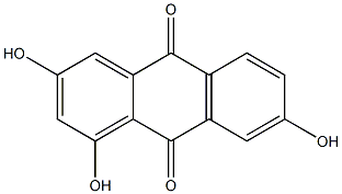 1,3,7-トリヒドロキシアントラキノン 化学構造式