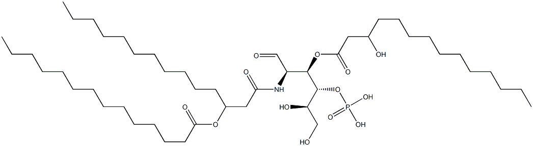 3-O-(3-Hydroxytetradecanoyl)-N-[3-(tetradecanoyloxy)tetradecanoyl]-4-O-phosphono-D-glucosamine 结构式