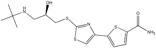 5-[2-[[(R)-3-[(1,1-Dimethylethyl)amino]-2-hydroxypropyl]thio]-4-thiazolyl]-2-thiophenecarboxamide Struktur