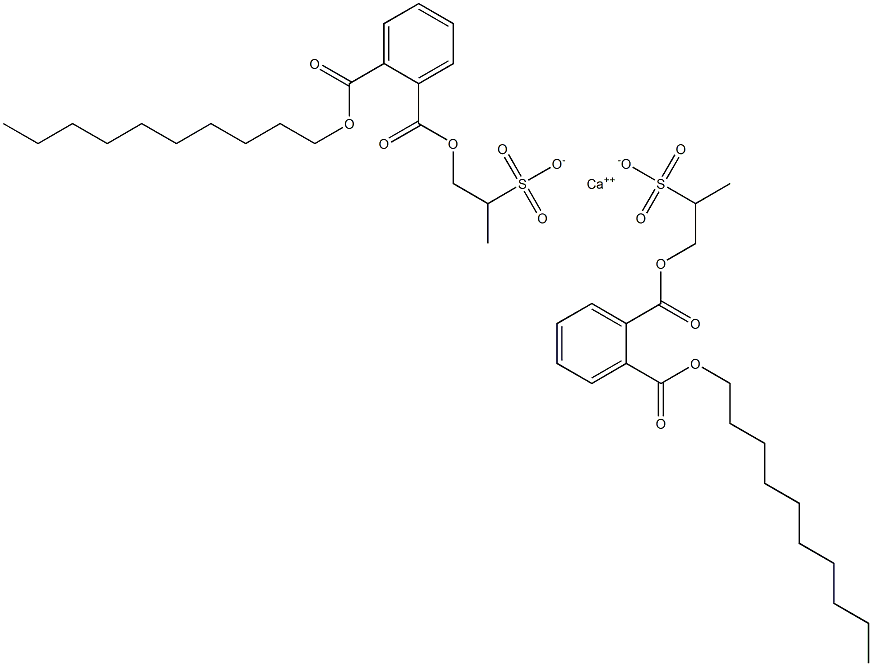 Bis[1-[(2-decyloxycarbonylphenyl)carbonyloxy]propane-2-sulfonic acid]calcium salt Structure