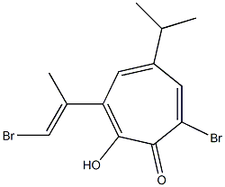 3-[(E)-2-Bromo-1-methylethenyl]-2-hydroxy-7-bromo-5-isopropyl-2,4,6-cycloheptatrien-1-one Struktur