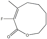(E)-3-フルオロ-4-メチル-1-オキサシクロノナ-3-エン-2-オン 化学構造式