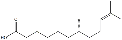 [S,(-)]-7,11-Dimethyl-10-dodecenoic acid Structure