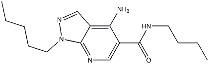 1-ペンチル-4-アミノ-N-ブチル-1H-ピラゾロ[3,4-b]ピリジン-5-カルボアミド 化学構造式