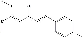 (E)-5-[4-メチルフェニル]-1,1-ビス(メチルチオ)-1,4-ペンタジエン-3-オン 化学構造式
