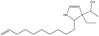 2-(9-デセニル)-1-エチル-1-(1-ヒドロキシエチル)-4-イミダゾリン-1-イウム 化学構造式