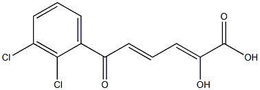 (2Z,4E)-2-Hydroxy-6-(2,3-dichlorophenyl)-6-oxo-2,4-hexadienoic acid Structure