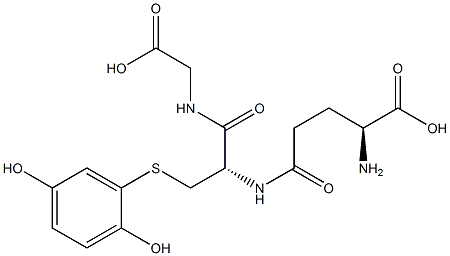 (S)-2-Amino-5-[[(S)-1-[[(carboxymethyl)amino]carbonyl]-2-[(2,5-dihydroxyphenyl)thio]ethyl]amino]-5-oxovaleric acid Struktur