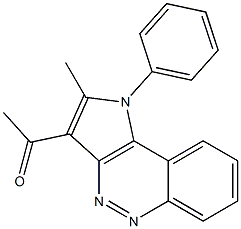 3-アセチル-2-メチル-1-フェニル-1,4,5-トリアザ-1H-ベンゾ[e]インデン 化学構造式