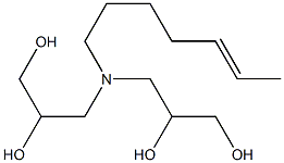 3,3'-(5-ヘプテニルイミノ)ビス(プロパン-1,2-ジオール) 化学構造式