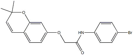 2-[[2,2-ジメチル-2H-1-ベンゾピラン-7-イル]オキシ]-4'-ブロモアセトアニリド 化学構造式