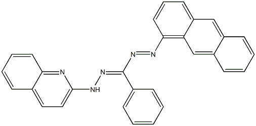 1-(キノリン-2-イル)-3-フェニル-5-(1-アントリル)ホルマザン 化学構造式