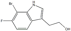 6-Fluoro-7-bromo-1H-indole-3-ethanol,,结构式