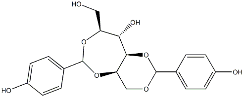 1-O,3-O:2-O,5-O-ビス(4-ヒドロキシベンジリデン)-L-グルシトール 化学構造式