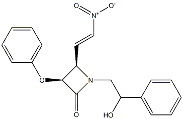 (3S,4R)-1-(2-Hydroxy-2-phenylethyl)-3-phenoxy-4-(2-nitrovinyl)azetidin-2-one 结构式