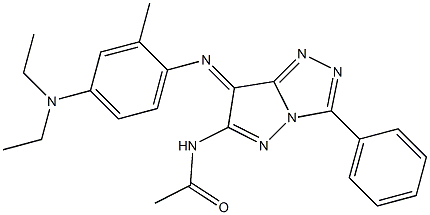 (7E)-7-[[2-Methyl-4-(diethylamino)phenyl]imino]-N-acetyl-3-phenyl-7H-pyrazolo[5,1-c]-1,2,4-triazol-6-amine 结构式