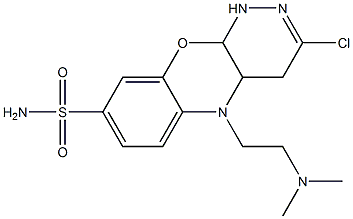 1,4,4a,10a-Tetrahydro-3-chloro-5-(2-dimethylaminoethyl)-5H-pyridazino[3,4-b][1,4]benzoxazine-8-sulfonamide Structure