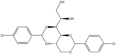 3-O,5-O:4-O,6-O-Bis(4-chlorobenzylidene)-L-glucitol 结构式