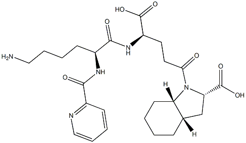(2S,3aS,7aS)-Octahydro-1-[(4R)-4-[[(2S)-6-amino-2-[(2-pyridinyl)carbonylamino]hexanoyl]amino]-4-carboxybutyryl]-1H-indole-2-carboxylic acid Struktur