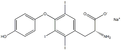 (R)-2-Amino-3-[4-(4-hydroxyphenoxy)-2,3,5-triiodophenyl]propanoic acid sodium salt Struktur