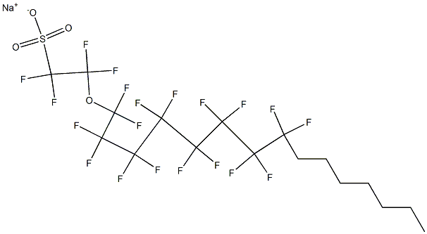 2-(1,1,2,2,3,3,4,4,5,5,6,6,7,7,8,8-Hexadecafluoropentadecyloxy)-1,1,2,2-tetrafluoroethanesulfonic acid sodium salt 结构式