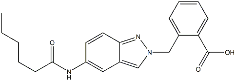 2-(5-Hexanoylamino-2H-indazol-2-ylmethyl)benzoic acid 结构式